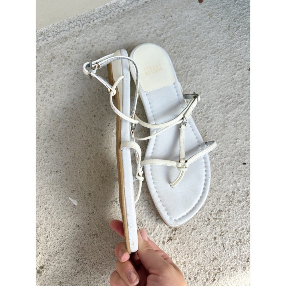 Stuart Weitzman White Strappy Sandals - Picture 5 of 6